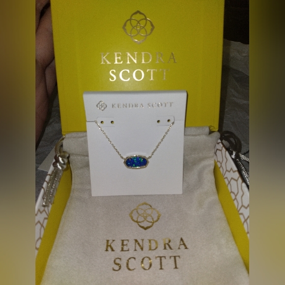 Kendra Scott Elisa Royal Blue or Green Kyocera Opal Gold Plated or Silver - Picture 8 of 16